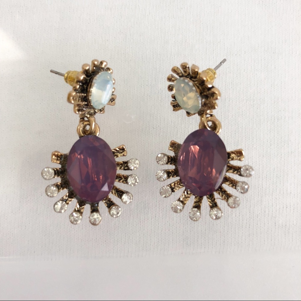 Faceted Purple & Blue Dangle Earrings